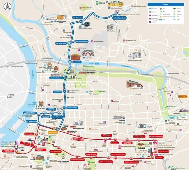 台北Hop On Hop Off巴士旅游地图