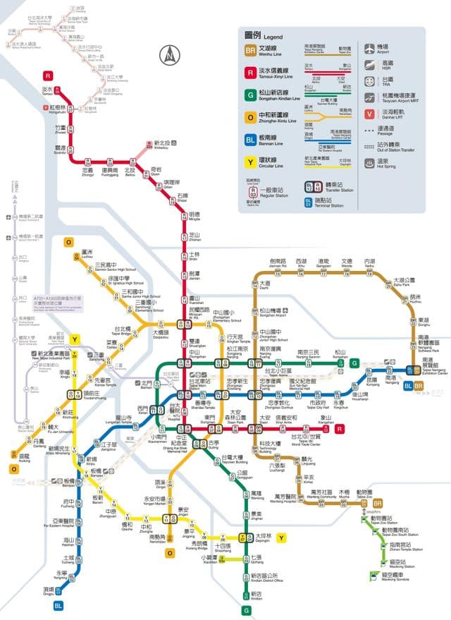 台北地铁站地图