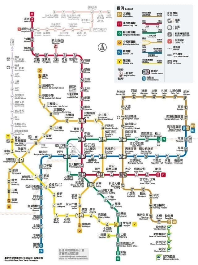 台北地铁站地图